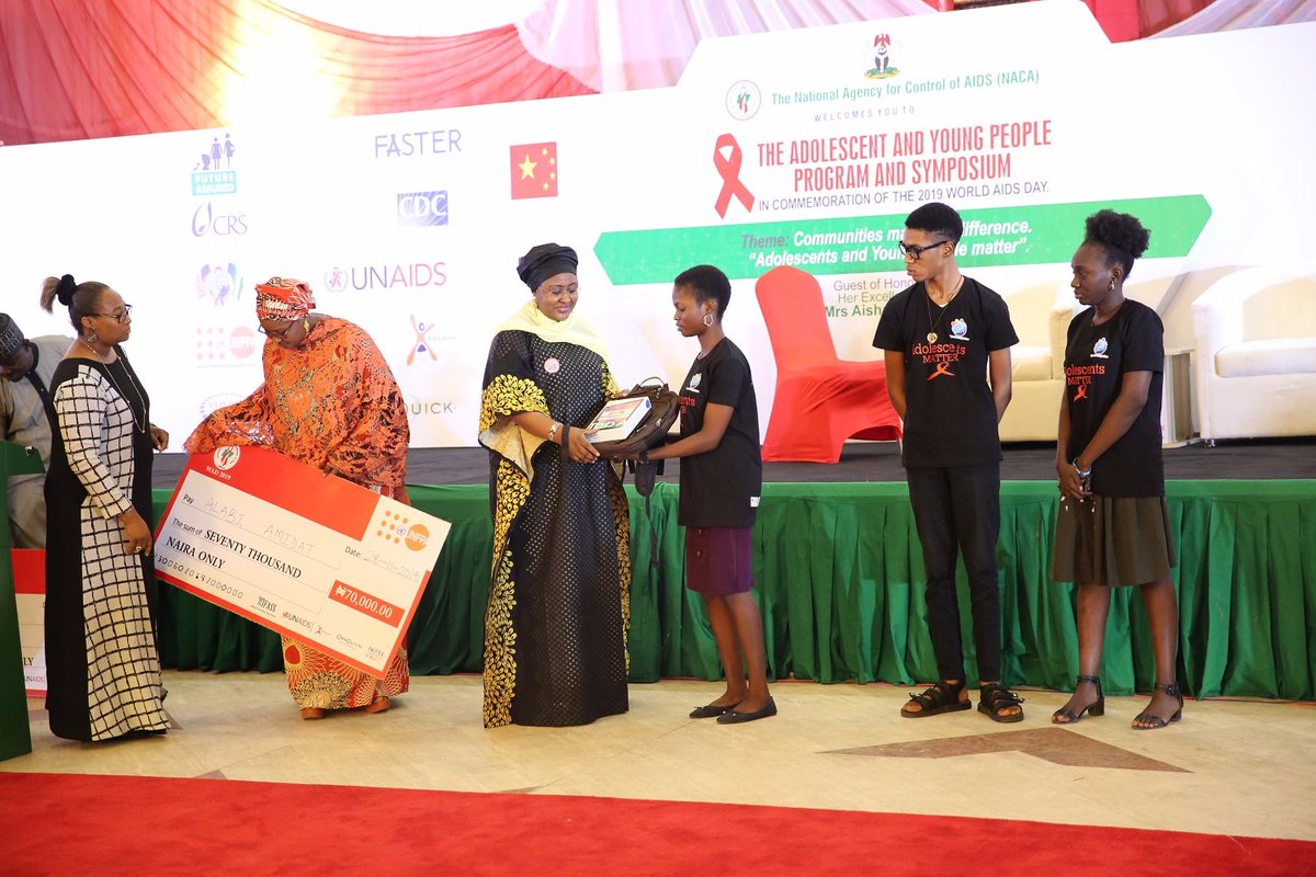 IHVNigeria's tweet photo. #WorldAIDSDay2019 #AdolescentsandYoungPeopleMatter was the focus of the symposium at the Banquet Hall, Presidential Villa. It featured dance drama, testimonials, prize presentation to essay winners. #OperationTripleZero #ZeroMissedAppointments #ZeroMissedDrugs #ZeroViralLoad https://t.co/ZUPf7YW73m