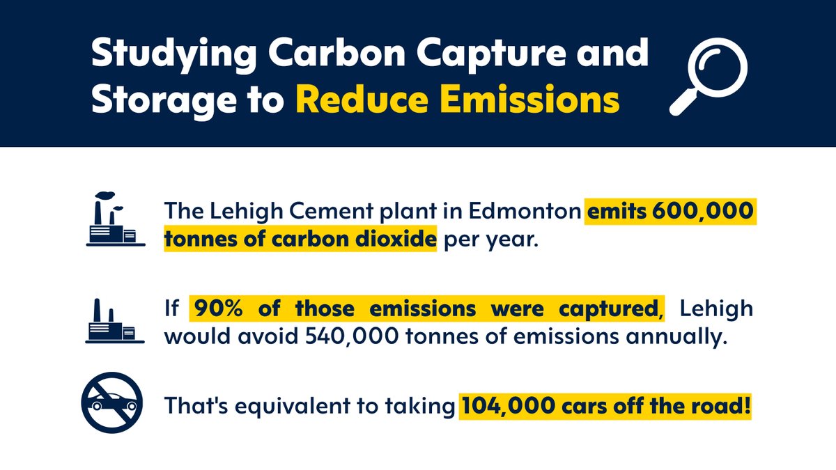 JasonCoppingAB's tweet photo. The Government of Alberta is making $1.4 million in funding available through Emissions Reduction Alberta to support the $3-million feasibility study, which will look at capturing &amp; storing emissions from Lehigh Cement’s Edmonton plant.

Great job Minister @JasonNixonAB

#ableg https://t.co/5NGzF0yTW9
