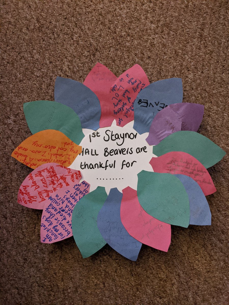 StaynorHScouts's tweet photo. Tonight our Beavers created a Thankful Wreath and as well as family members and pets, our hospitals and even Beavers and our leaders were mentioned! #Thanksgiving2019 #MakingADifference #beprepared #skillsforlife #scoutinglife https://t.co/VrIHTDKxt2