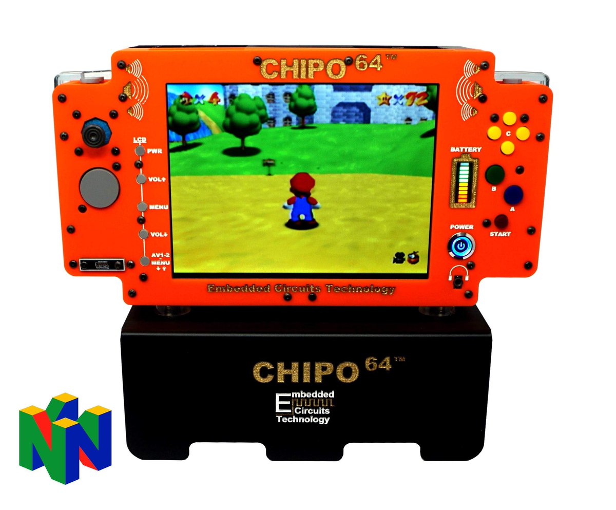EMBCIRTEC's tweet photo. Chipo-64 Orange. New version. Chipo-64 Portable N64. #n64games #nintendo #nintendonyc #retrogaming #chipo64 #chipo https://t.co/6iSLFjIX4p