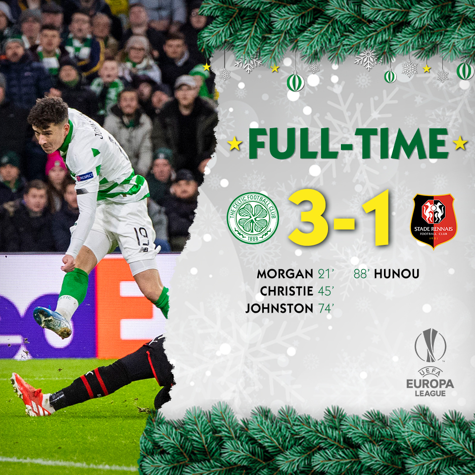 CelticFC's tweet photo. #CelticFC in Europe...

First time table-toppers ✅
First time with more than 10 group points ✅

Not a bad night’s work for the Scottish Champions! 👏 

#CELREN #UEL https://t.co/oRp4Zf8cP4