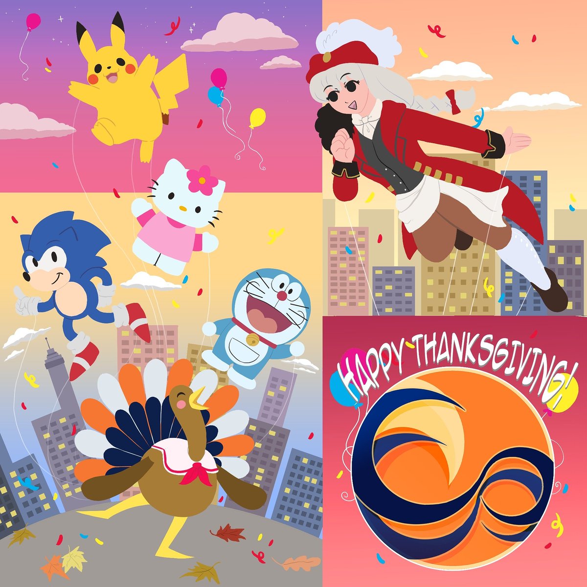 OCCoastCon's tweet photo. 🦃 Did you catch Akai during this year's Thanksgiving Parade? LMAO No worries, catch us on the highlights, we were right behind Goku 🐉

Jokes aside, we hope you all have a Happy Thanksgiving!

P.s follow us on FB/IG for the extended sob story of us being thankful for you all 😏 https://t.co/ahmxIYjZPr