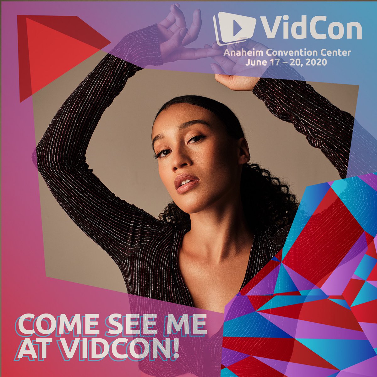 GUYS I’M A FEATURED CREATOR!! AHHHHHHHHH Come celebrate with me at #VidConUS, June 17 - 20! There’s going to be a ton of stuff to see and do, so be sure to buy tickets as soon as they go on sale on 10/8 at VidCon.com. I’ll see you there!