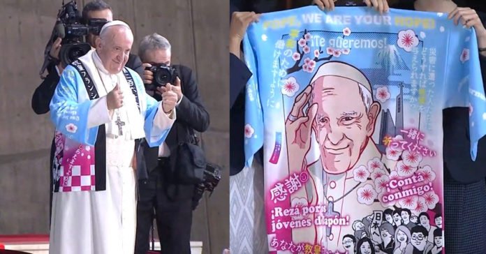 Pope Francis face gets anime treatment on special Japanese coat  National   Globalnewsca