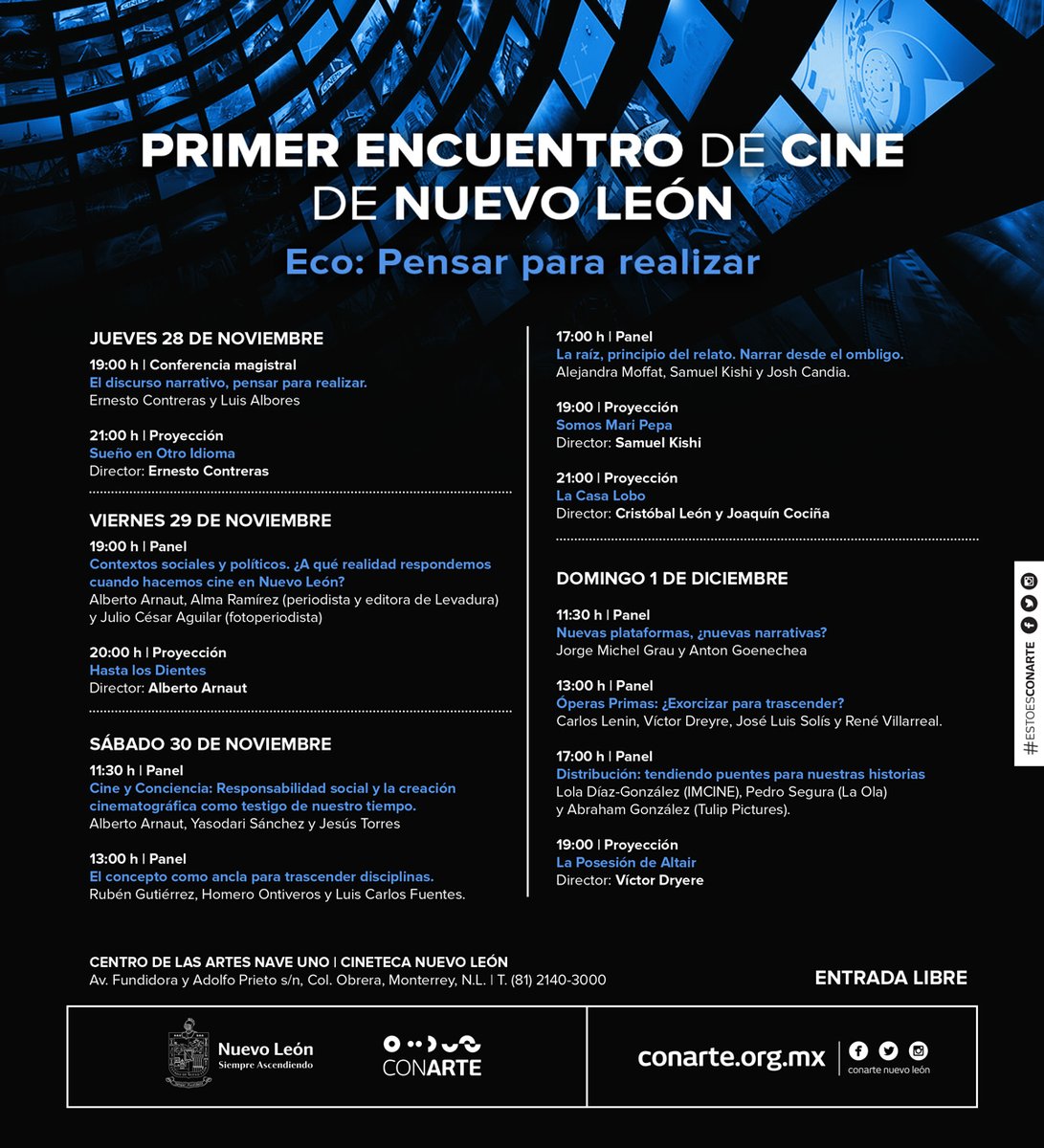 conartenl's tweet photo. ¿No sabes qué hacer hoy? Da clic en nuestros hashtags y entérate de qué está pasando en nuestros espacios😏
#ARTEMERGENTE2019
#CinetecaNL
#PensarParaRealizar
#NiñosCONARTE
#ExposicionesCONARTE
#CasadelaCulturaNL
#ConfluenciasV
#SombrasEnElPaisaje
#CentrodelasArtesNL
#EAPNL https://t.co/AxSH8SQQs7