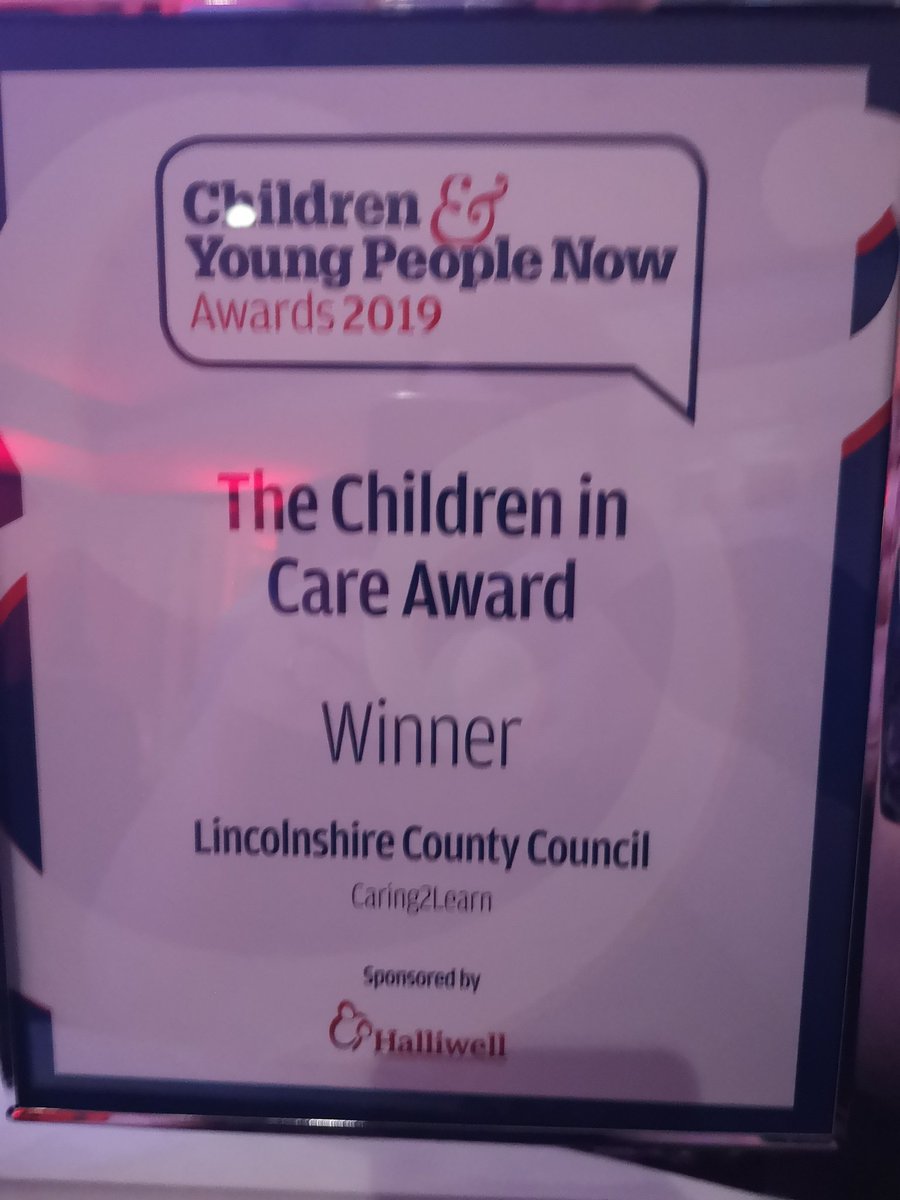KrystaParsons's tweet photo. Omg we only went and won! So proud of everyone involved in #Caring2Learn #CYPnowAwards https://t.co/rHY1aDsXUE