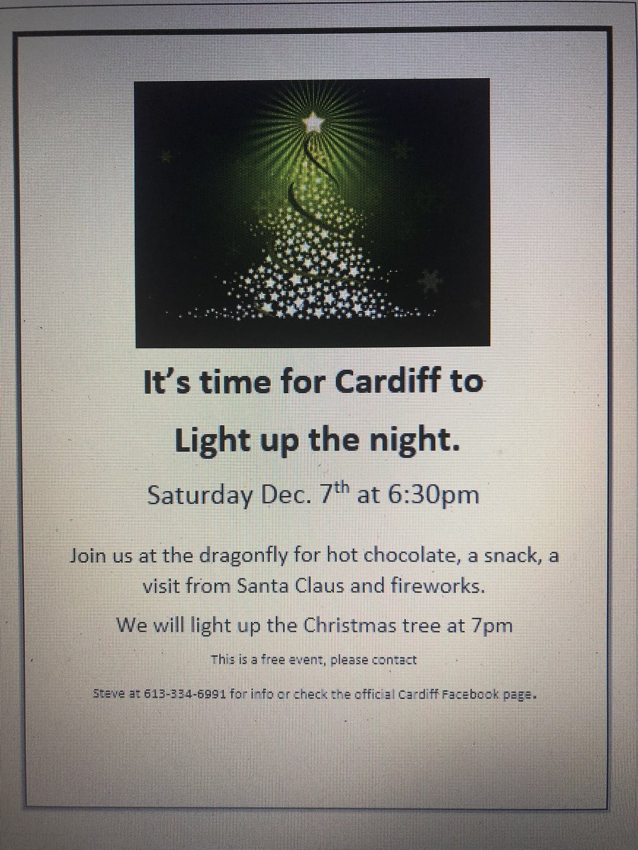 It’s that time of year again - join us on dec 7th at 6:30 for the Christmas tree lighting ceremony in Cardiff.
#MyHighlandsEast