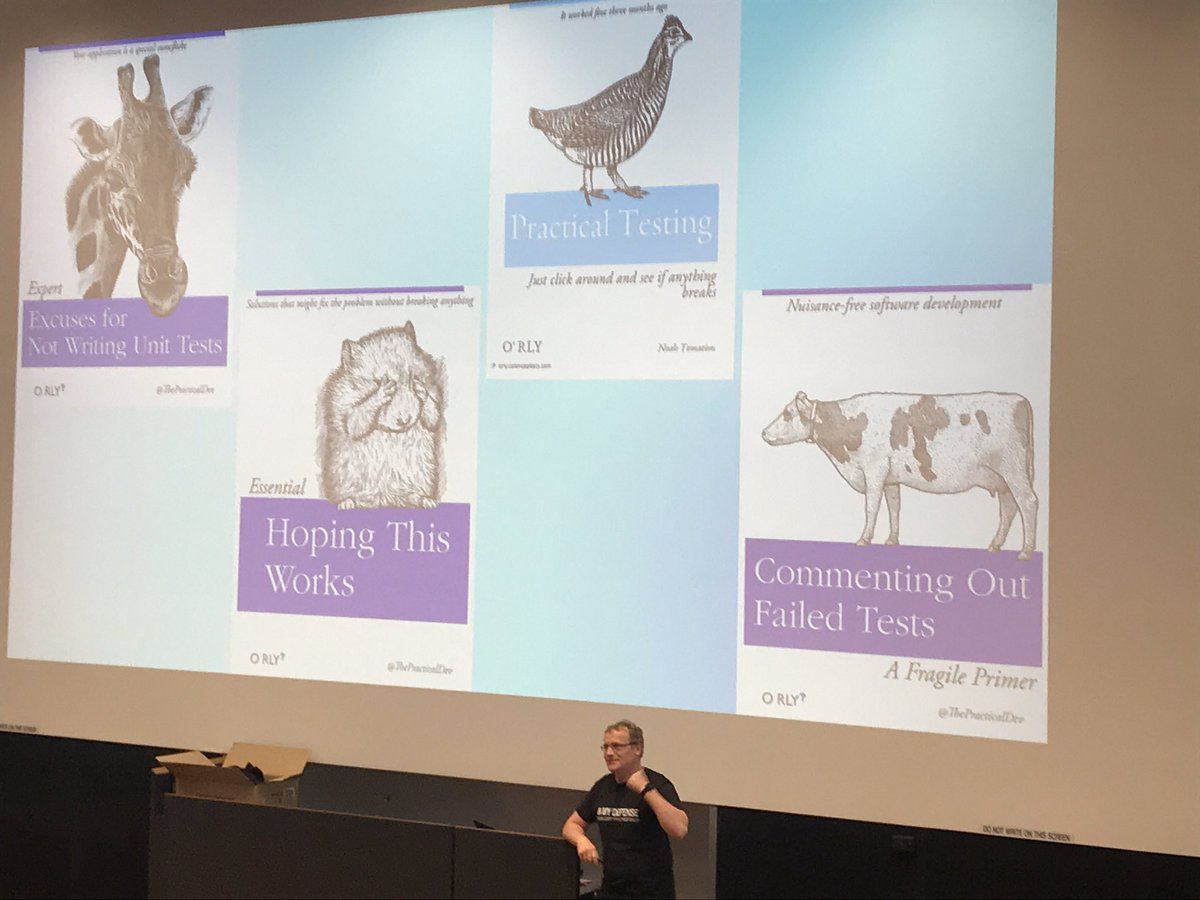 saramic's tweet photo. Some books to read about developer attitudes on testing by @larsklint at @tconfmelbourne #tconf #tconfmelbourne https://t.co/X3fRwoOvOp