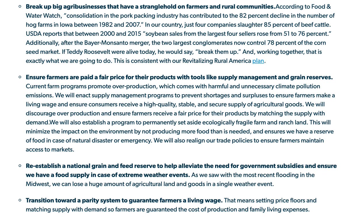 Bernie will invest in family farms and rural communities -- not corporate ownership. He will ensure farmers are guaranteed a living wage by transitioning to a parity system and using tools like supply management. And  @BernieSanders will break up the break up big ag.