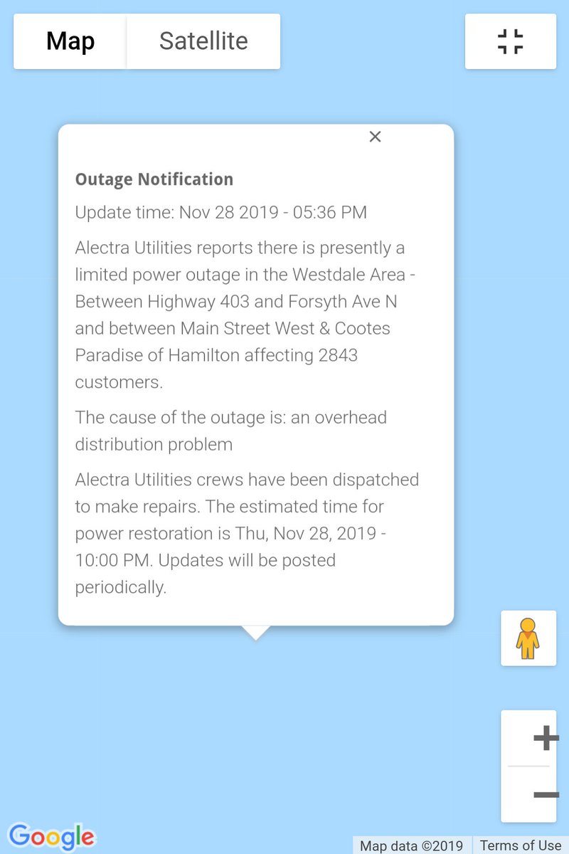 Alectra On Twitter Outage In Hamont Affecting Approx 2843 Homes And Businesses In The Westdale Area Between Highway 403 And Forsyth Ave N And Between Main Street West Cootes Paradise Crew