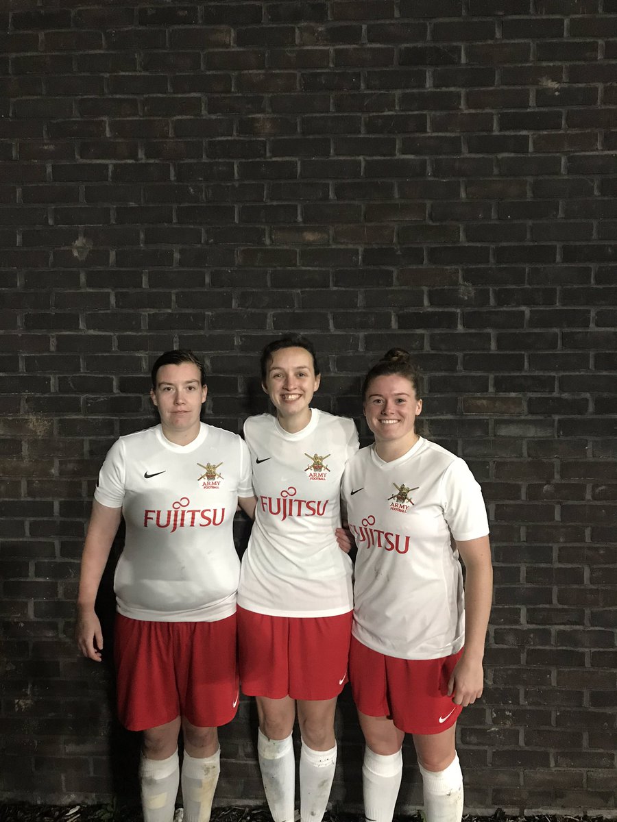 sapperfootball's tweet photo. LCpl Chaplow, Spr Doyle @aamydoyle and Spr Cooper representing the Sappers for @AmazonsArmy this evening in a superb fixture away to Southampton Ladies.
#UTS #FollowtheSapper #RetentionPositive #SheKicks https://t.co/NKHfORbz77