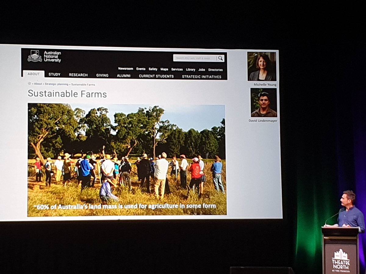 Sustainable farming is 2nd most important thing Australia can do to save the planet @BrenWintle #ESAus19