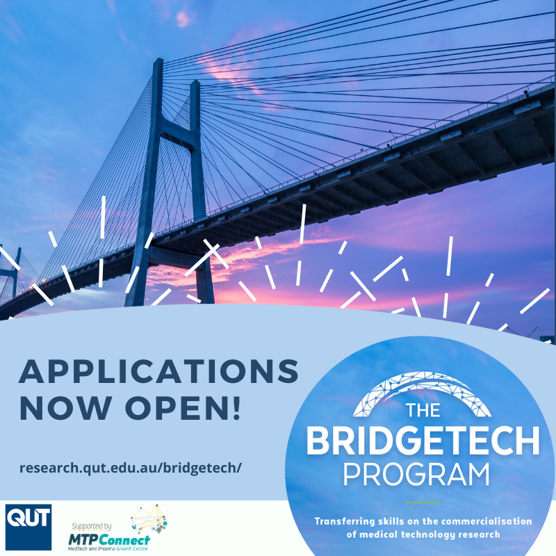 BridgeTech_'s tweet photo. 2020 Applications are OPEN! Interested in #medtech #commercialisation - learn more about each step of the pipeline with this fully supported (no course fee) national online course. Apply today: https://t.co/oPArsrPPIW https://t.co/I8GyfCDZWH