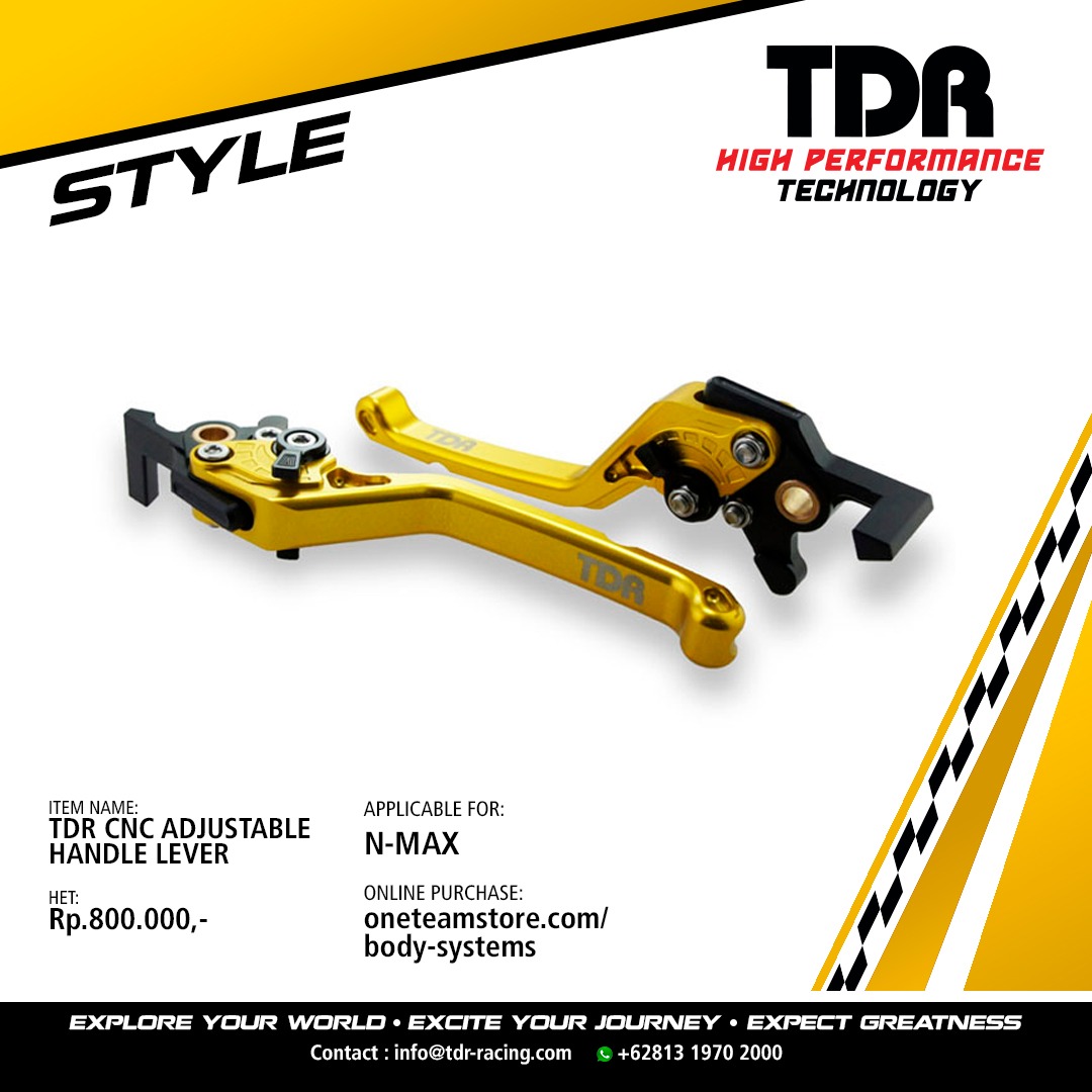 TDR_RACING's tweet image. TDR CNC Adjustable Handle Lever For N-MAX made with strong and light aluminium material. Adjustable design for batter handling. Colour not easily fades for long term use. - bit.ly/CNCAdj_HandleL…
.
#Style #BodySystems #HandleLever #GotoTheNextLevel #NextLevel #LevelUp