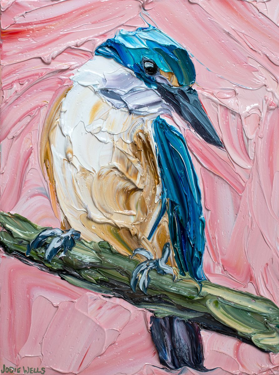 Come see Jodie Well's depictions of whimsical flora and fauna in luscious licks of oil paint. 

Discover more of Jodie's work in our online catalogue: 
lethbridgegallery.com/artist/jodie-w…

 Jodie Wells, The Hunter Kingfisher, Oil on Canvas, 40x30cm, $1500