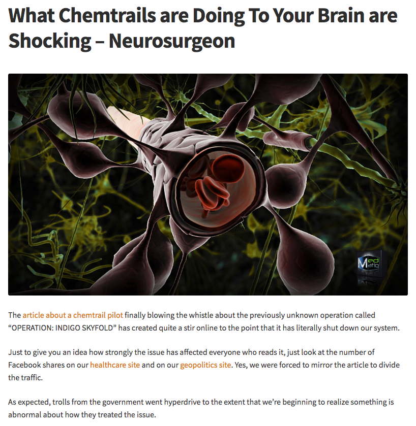 65) Chemtrails, which include nanosized aluminum compounds, have very severe effects on the brain. Nanoparticles of aluminum are extremely inflammatory and easily penetrate the brain through various routes, such as the blood and olfactory nerves. https://eclinik.net/what-chemtrails-are-doing-to-your-brain-are-shocking-neurosurgeon/