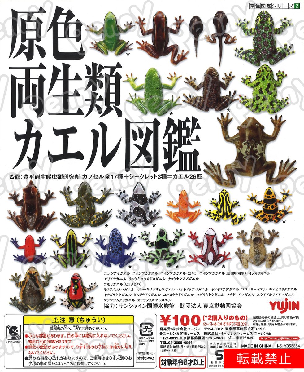 ウシガエル@ おもちゃ 〓ユージン〓原色両生類 カエル図鑑（新改訂版