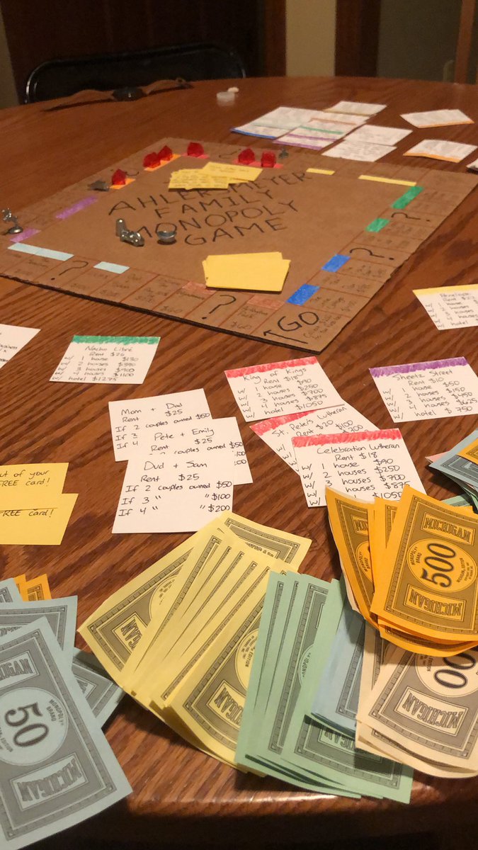 AJ4dice's tweet photo. I’m the lucky winner of the annual Thanksgiving #Monopoly game! #ItOnlyTook5Hours #PersonalizedBoard #Capitalism https://t.co/yh778ii3xR