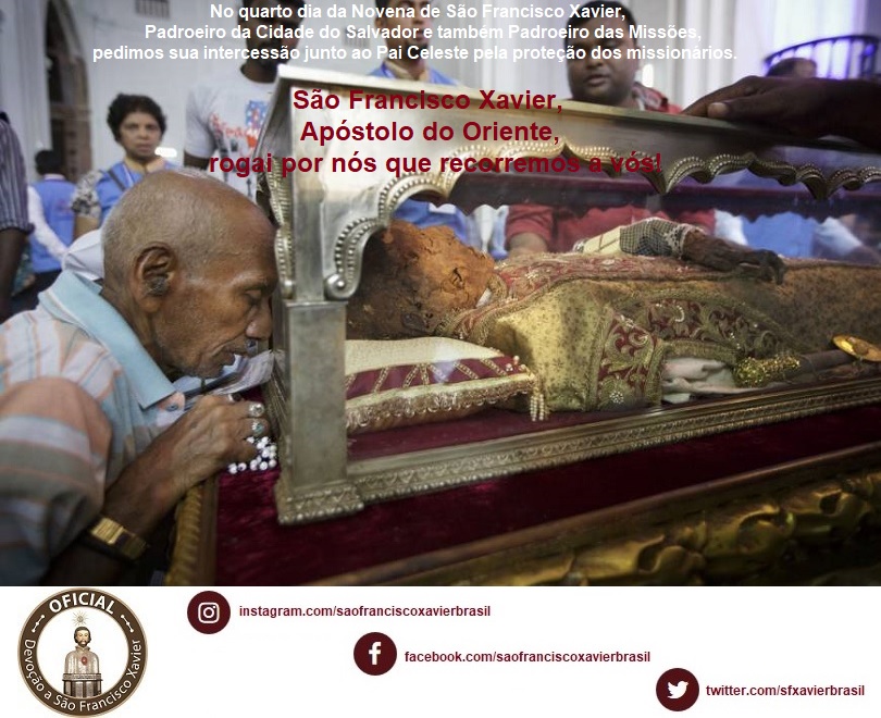 SFXavierBrasil's tweet photo. No quarto dia da #NovenadeSãoFranciscoXavier, #PadroeirodeSalvador e #PadroeirodasMissões, pedimos sua intercessão junto ao Pai Celeste pela proteção dos missionários. São Francisco Xavier, Apóstolo do Oriente, rogai por nós que recorremos a vós! #SãoFranciscoXavier  #SFXBrasil https://t.co/AUAne3db7C