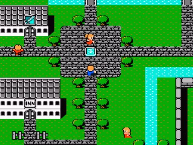 Here is a town from the NES version.