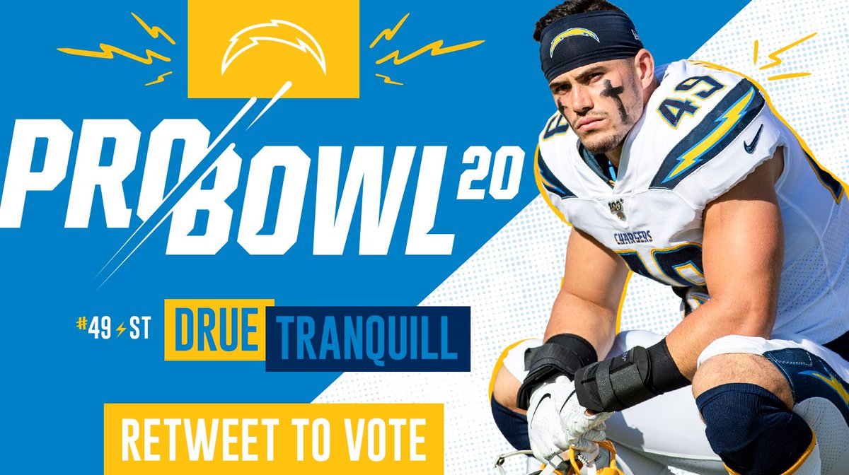 Drue Tranquill (@dtranquill) on Twitter photo Twitter voting is now open!! ... Every RETWEET is one vote!
<a href="/DTranquill/">Drue Tranquill</a> #DrueTranquill #ProBowlVote Twitter voting is now open!! ... Every RETWEET is one vote!
<a href="/DTranquill/">Drue Tranquill</a> #DrueTranquill #ProBowlVote