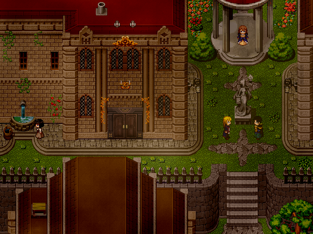 The hills of the upper part of Torin are densily covered with wonderful buildings and avenues. Among local gardens, young sorcerers like Arne, can learn from visting wizards. #rpgmaker #gamedev