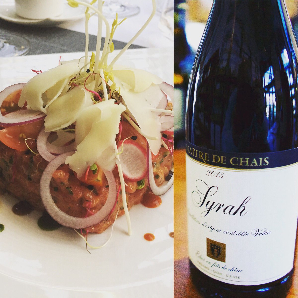selectionhh's tweet image. Swiss 🇨🇭 stake tartare with Swiss 🇨🇭 Wine 🍷Syrah Maître de Chais  Valais AOC selection-hermann-hofmann.com #provinsvalais #swisswine #switzerland #rhonealpes #alpinewine #swisstourism #syrah #swissculinaryschool #hkwinelover #syrah #hermannhofmann