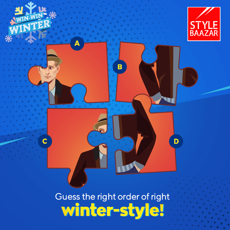 STYLEBAAZAR's tweet photo. Can you guess the right order of these image fragments that would complete this image of trendy winter style? #WinWinWinter #Fashion #WinterCollection #WinterWear #Fashionista #StyleBaazar https://t.co/t9yT6hBh5h