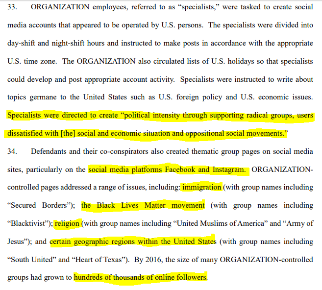 Russia - What the Experts SayFebruary 16, 2018Mueller Indictment - District of ColumbiaGrand Jury Indicts Thirteen Russian Individuals and Three Russian Companies for Scheme to Interfere in the United States Political System  https://www.justice.gov/opa/pr/grand-jury-indicts-thirteen-russian-individuals-and-three-russian-companies-scheme-interfere