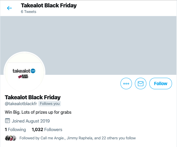 takealot tweet media