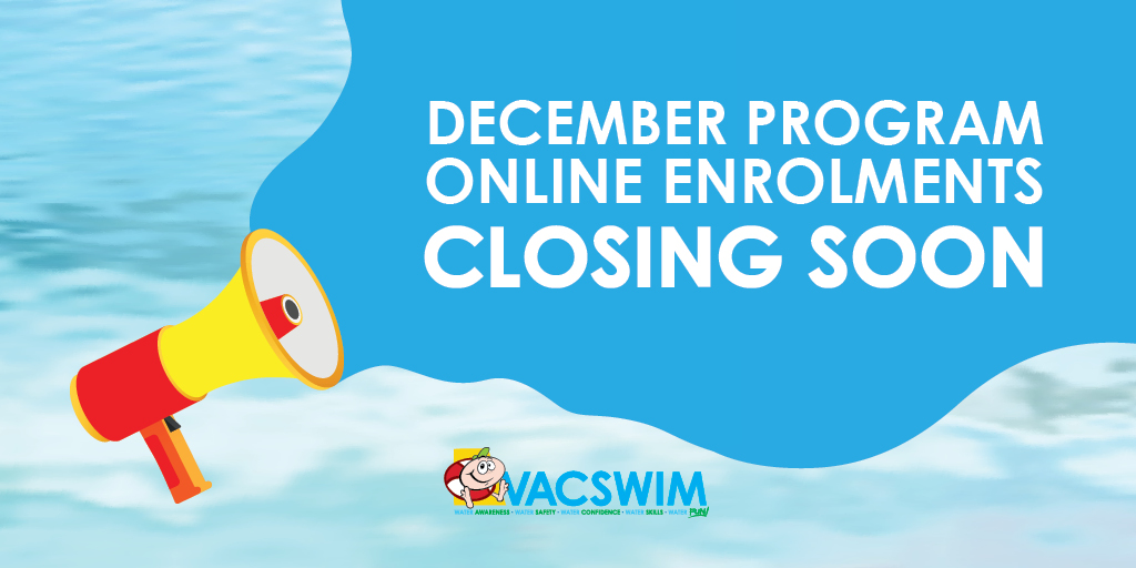 VACSWIM_SA's tweet image. Online enrolments for @RoyalLifeSaving and @YMCASA Vacswim December Programs held in regional towns across #SouthAustralia from 16th Dec close Monday 2nd Dec 5pm and Friday 8th Dec respectively ... for all #VacswimSA December programs click here 🏊‍♂️&amp;gt;&amp;gt;&amp;gt; vacswimsa.com.au/program-inform…