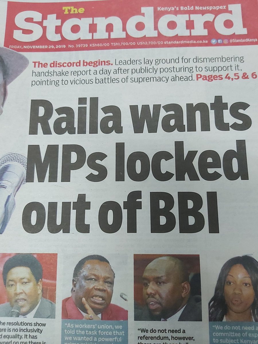 RadioCitizenFM's tweet photo. Sasa Raila ataka Wabunge nje ya BBI, kuna nini ? #Jambokenya Magazetini https://t.co/9EANo2keGo