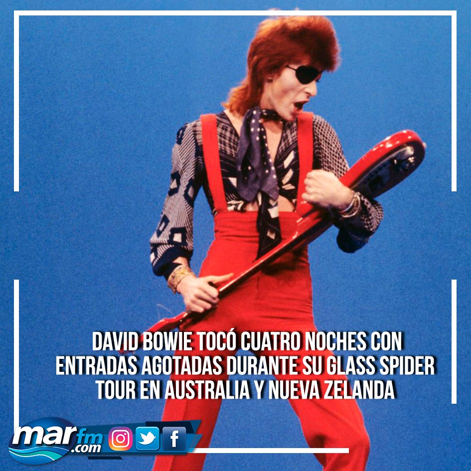 #UnDíaComohoy #MarFM #DavidBowie En 1987🎼🎼🎙🎙
David Bowie tocó la segunda de las cuatro noches con entradas agotadas durante su Glass Spider Tour en Australia y Nueva Zelanda en el Kooyong Stadium de Melbourne.