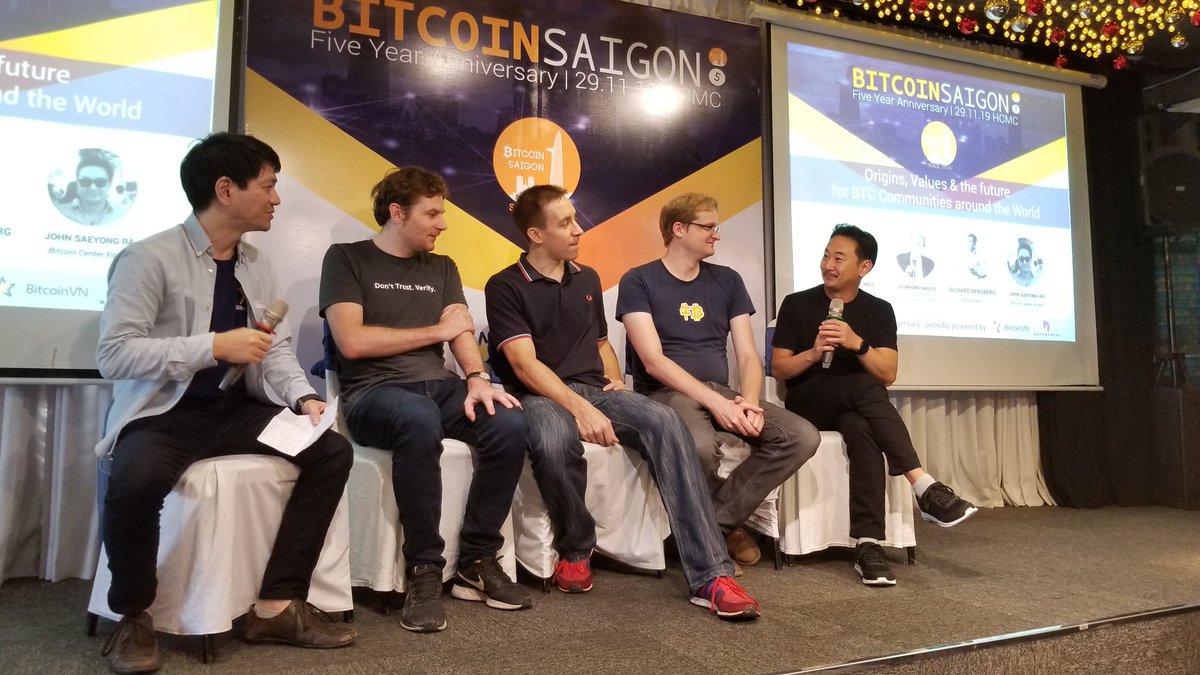 HeyTaiZen's tweet photo. Great stories about the pains n struggles of starting early bitcoin meetups in Korea, Hong Kong, Vietnam, etc. with @DominikWeil @BitcoinSaigon  @Bitcoin_Vietnam https://t.co/47VM7zgpUR