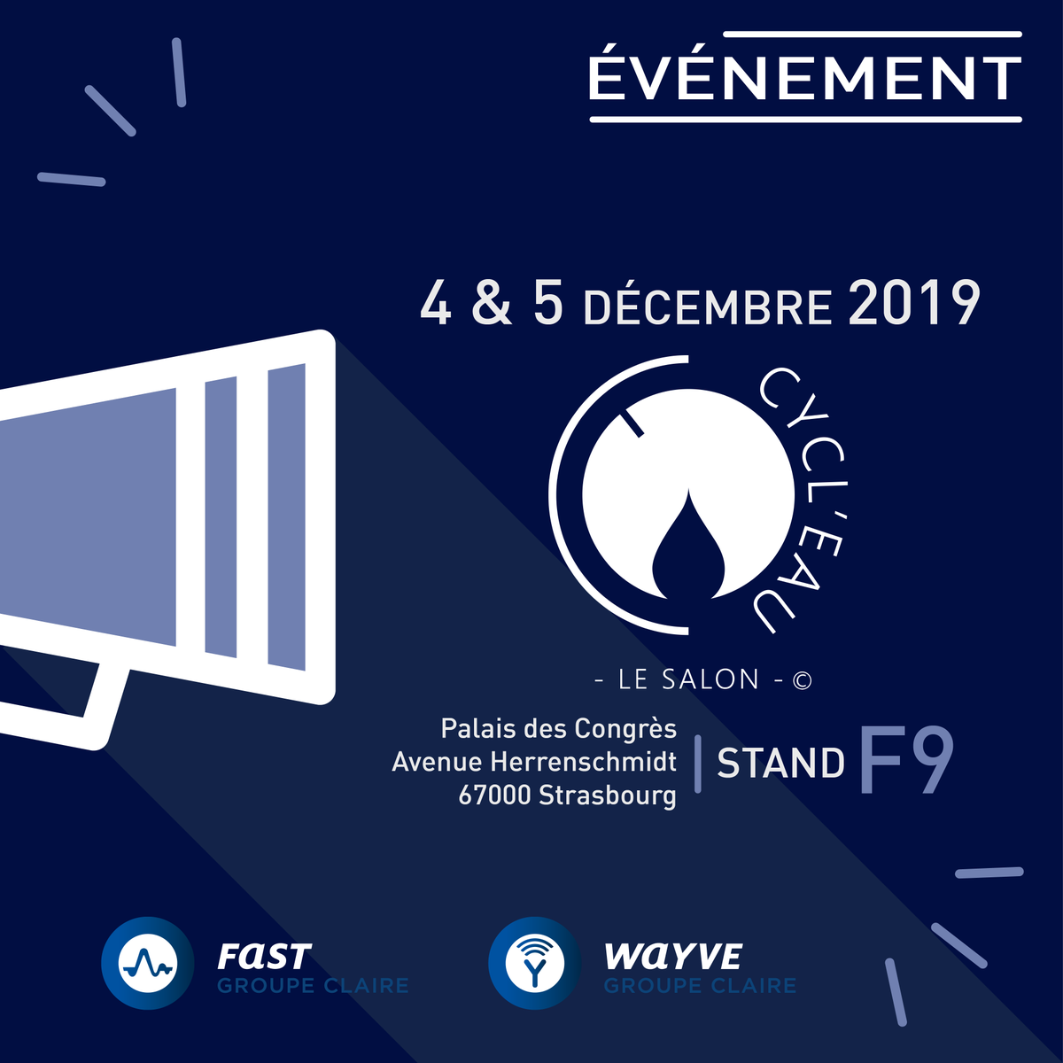 FAST_GmbH's tweet photo. Dès mercredi, retrouvez-nous sur le salon CYCL'EAU Strasbourg 🔹 Stand F9 🔹

Inscrivez vous ici : https://t.co/2zhssC9Y29 https://t.co/Y2MzYPcsAT