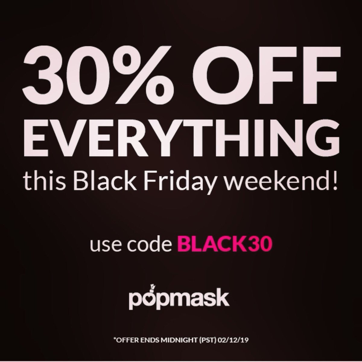 Wow! 30% off of everything!!
#popmask #blackfriday #discountcode #discount