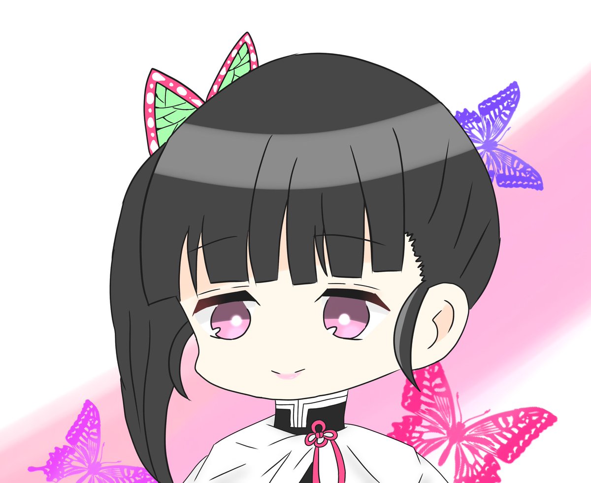 彩色 カナヲちゃん描いたーヽ ノ イラスト ちびキャラ 鬼滅の刃 栗花落カナヲ カナヲ Ibispaint