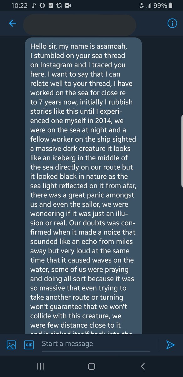 Okay.. this sent chills down my spine, an experience from a sea worker from Ghana