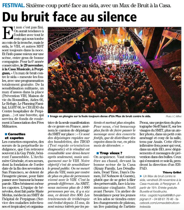 ChPerpignan's tweet photo. Un max de bruit contre le sida!
RDV à la Casa Musicale de Perpignan ce soir dès 19h avec l'équipe du #CHPerpignan pour faire un Max de Bruit contre le Sida!
Concerts, Live Painting, Danse, Village associatif, Buvette et Food Trucks!
Faites du bruit!🗣️📢 https://t.co/NjTB9HDGTs