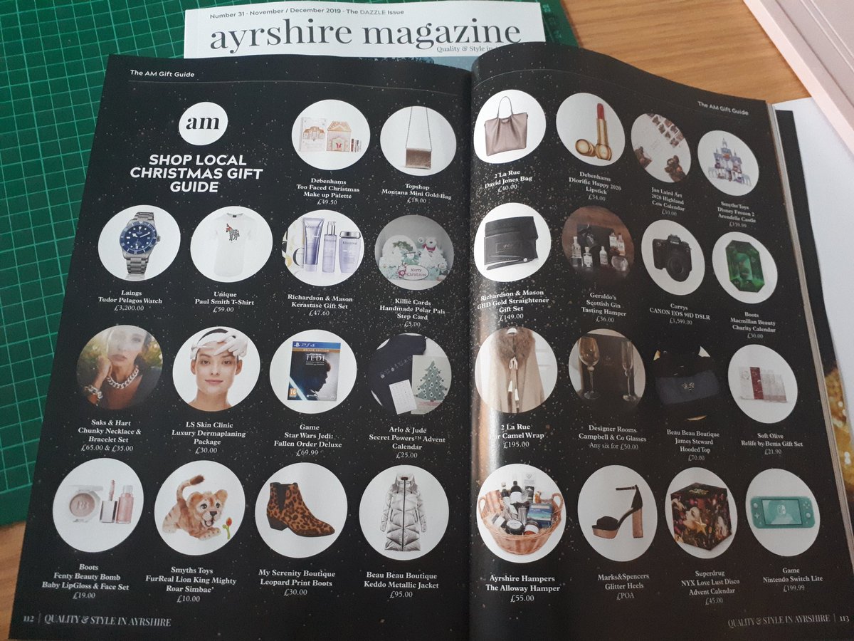 killiecards's tweet photo. Chuffed to see one of our step cards in the Shop Local Christmas gift guide of  @theayrshiremag Thank you #shoplocal #Keepitinkillie @kevskardsgifts @ayrshirehampers @spinevents https://t.co/7C3lWwGqPO