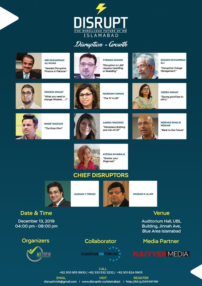 naiyyermedia's tweet photo. @naiyyermedia is the official media partner for Disrupt HR Islamabad first ever event in Pakistan. https://t.co/YTxOIzUhEd