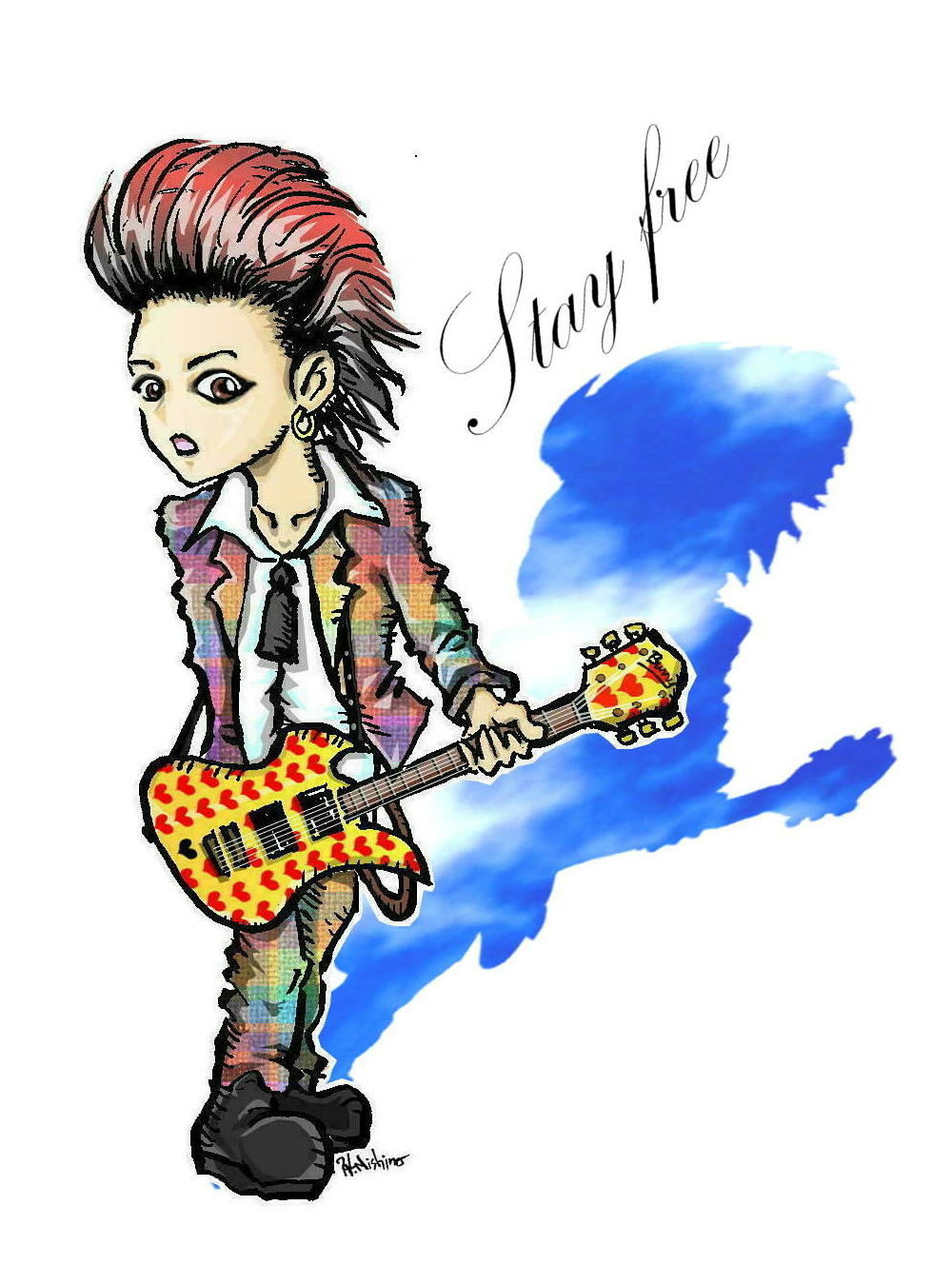 H N Hn Creatures 曲作る人 Op Twitter Hn Works 人物編 Hide X Japan デザイン業務の真っ只中 心に火が付き描きたくなった俺的神 ダークヒーローっぽいギョロッた目つきが大好きなんだ Hide Xjapan デザイン イラスト 描いててめっちゃ楽しかっ