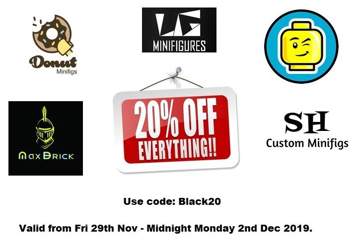 MinifigureGuide's tweet image. Black Friday Offer - 20% OFF Everything! Use code: Black20

Valid from Friday 29th Nov – Midnight Monday 2nd Dec 2019.

Visit our store now: minifigures.co.uk/store/