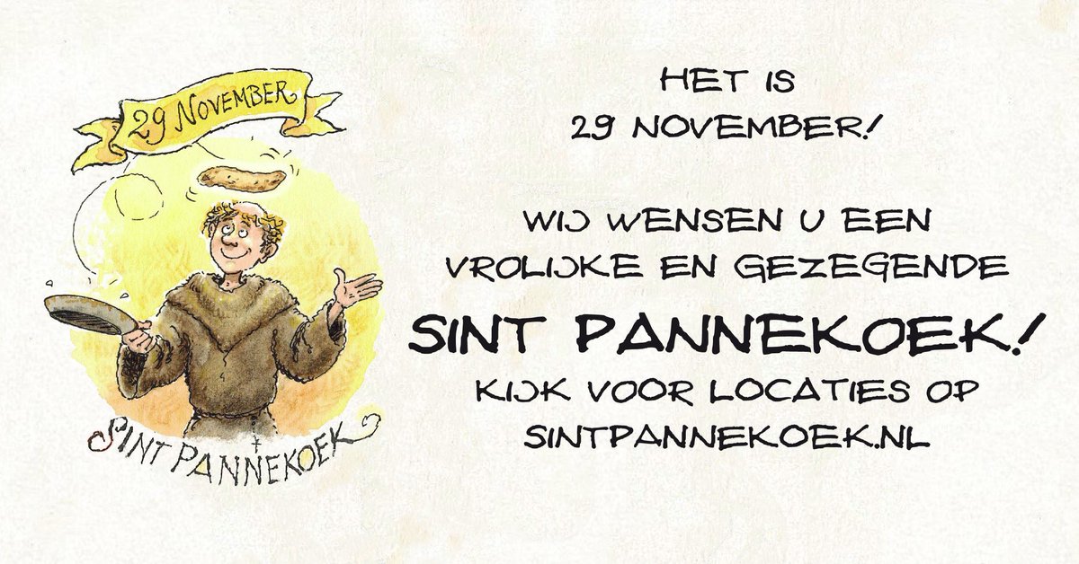 Ja, het is 29 november vandaag. Wij wensen iedereen een vrolijke en gezegende Sint Pannekoek!
#sintpannekoek