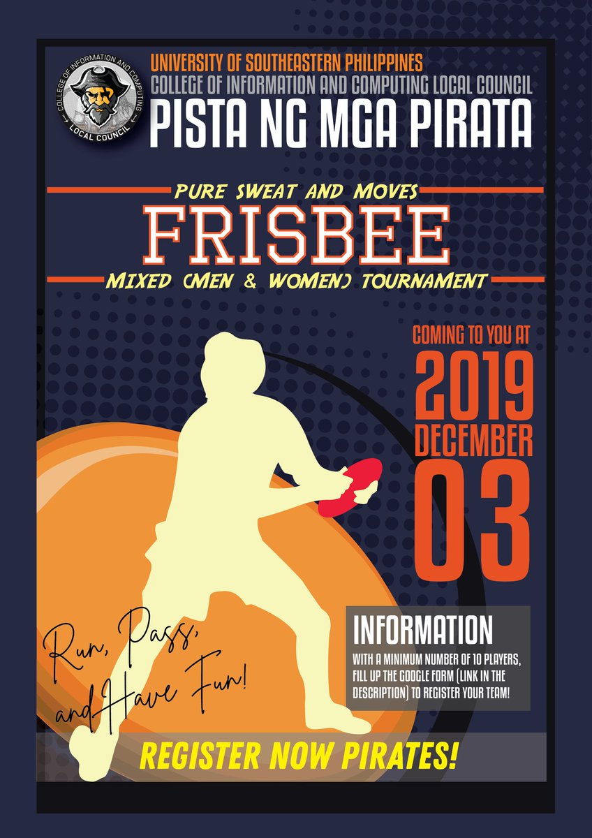 CICLocalCouncil's tweet photo. PISTA NG MGA PIRATA

(Lists of events and Registration)

Calling all class mayors to register your teams now per event!
Registration will only be available until December 01, 2019 (11:59 pm)

MECHANICS: https://t.co/WSavupjFzE

#PistaNgMgaPirata 
#TogetherWeSail https://t.co/QgRzYQMhgb