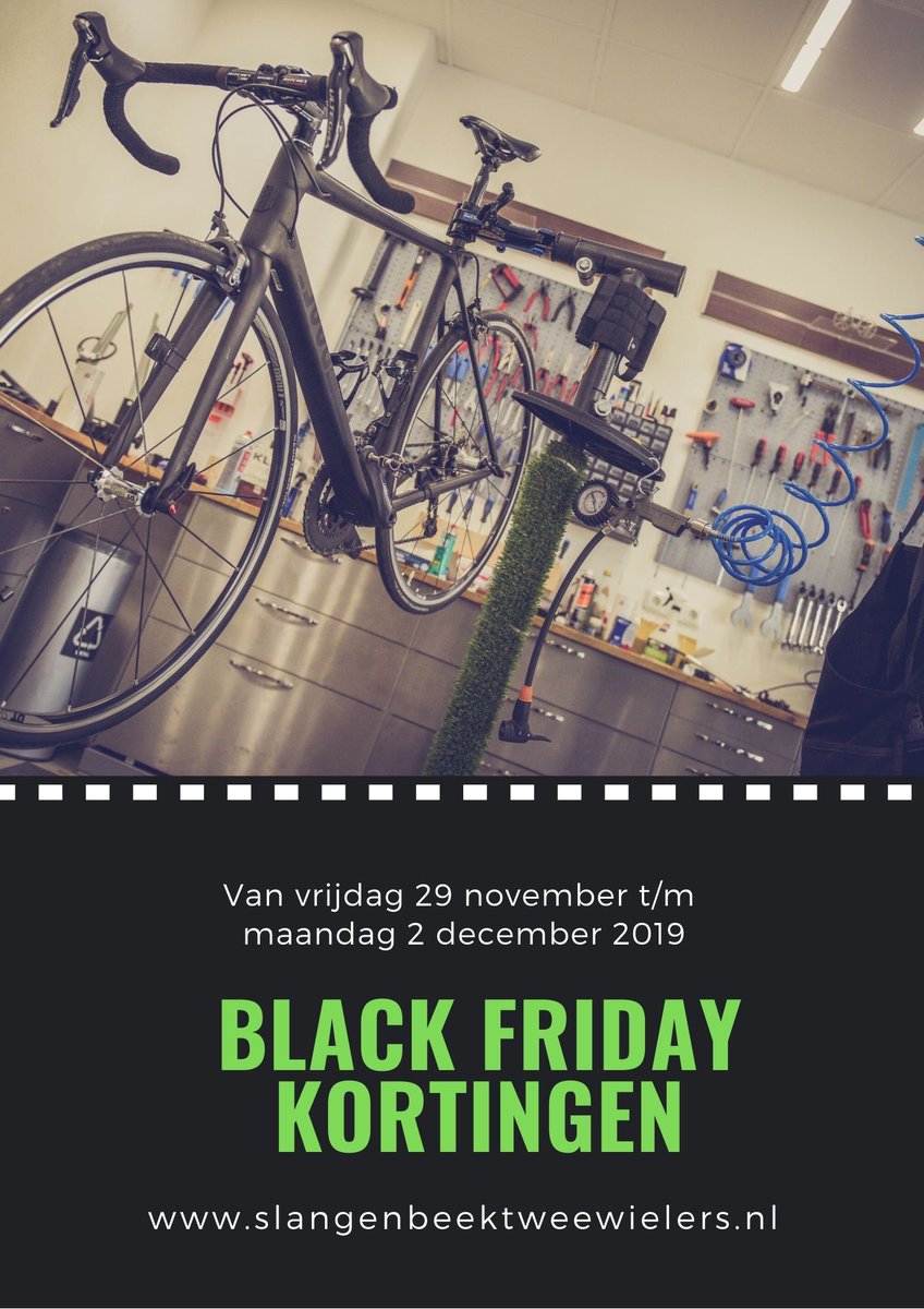 BLACK FRIDAY! Vandaag t/m maandag 2 december a.s. ontvang je bij ons bij aankoop van een nieuwe fiets, 25% korting op de aanschaf van accessoires! 🚴‍♂️💰
Maar er is meer..... Check alle BLACK-FRIDAY deals op 👉 slangenbeektweewielers.nl/nieuws/black-f…