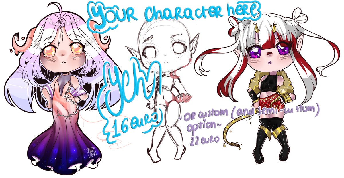 ChairaeArt's tweet photo. Hello!! Finally drew these 2 new DemonInk babies, they're set price (22 euro)
There's also the ych option (16 euro) and a slot for a custom design (22 euro too)!
Don't miss these :3
#Artists #Artistsontwitter #artistontwitter #demonink #demoninks #characterdesign #design https://t.co/6QQ0CVvHq2