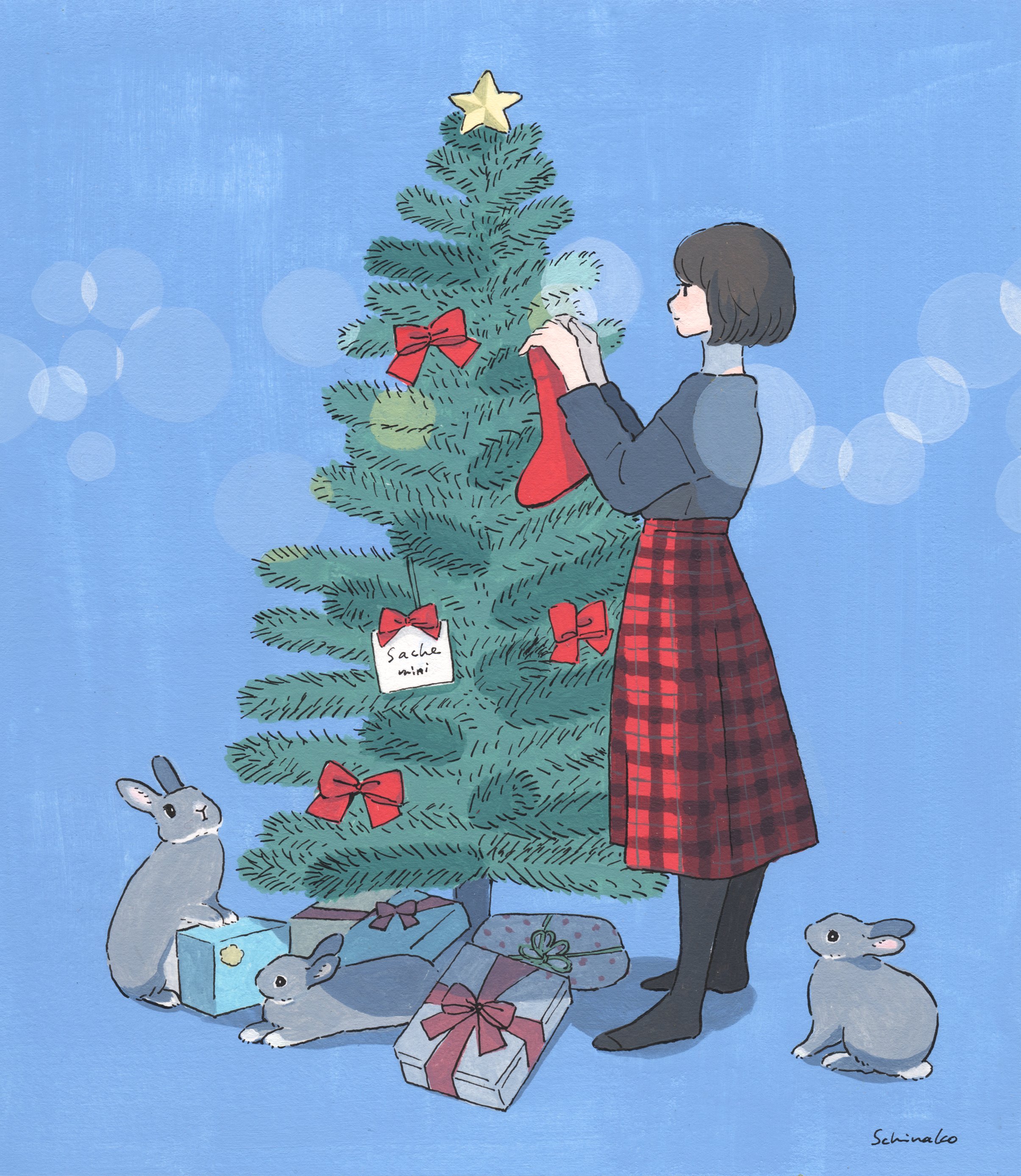 Christmas Bunny Art
