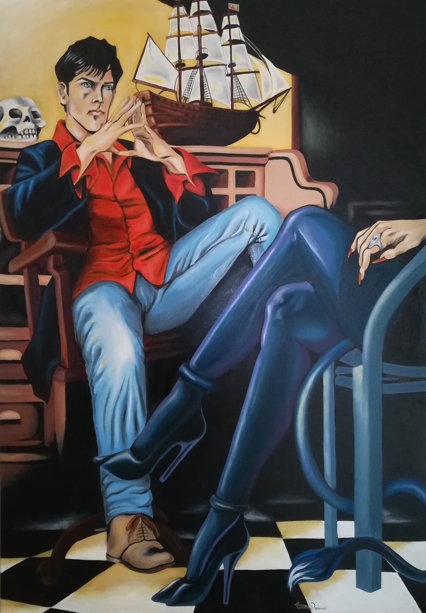 CapponiArianna's tweet photo. "Life is a Game" olio su tela cm 100x70 #dylandog https://t.co/jhqLevNbjA
