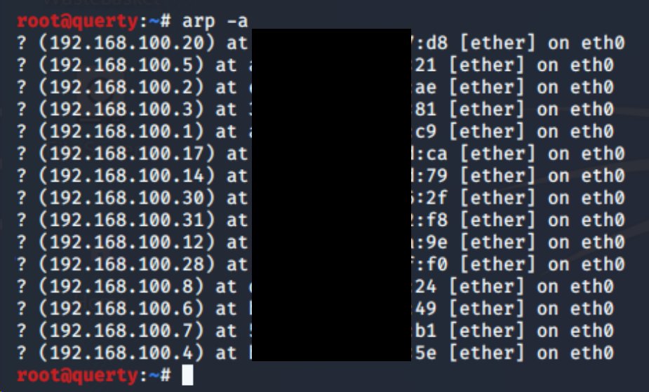 I'm going to dump the arp cache using 'arp -a' to see what I can see on the network. For this threat we are going to focus on windows machines! so let's try and hunt some of those...